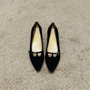 Black Pointed Toe Kitten Heels